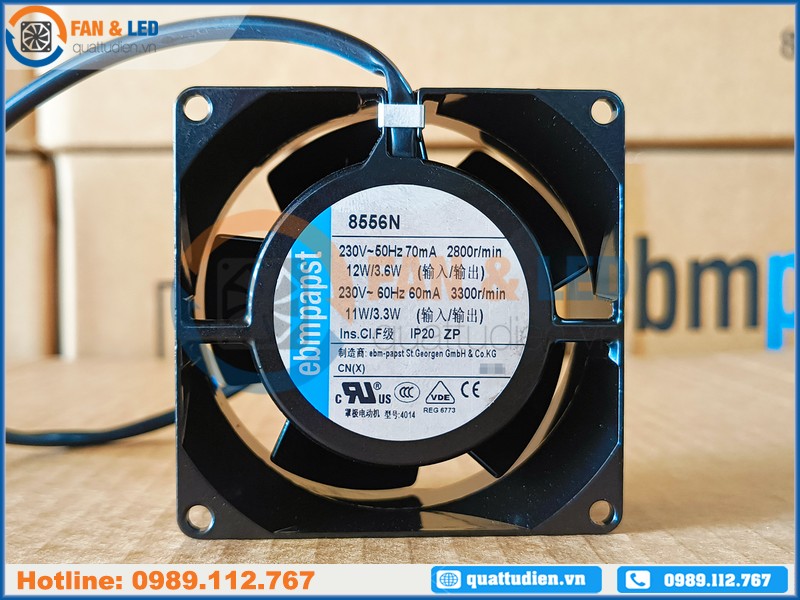 Quạt EBMPAPST 8556N, 230VAC, 80x80x38mm