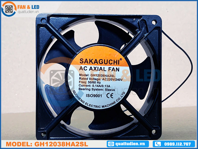Quạt hút Sakaguchi GH12038HA2SL, 220VAC, 120x120x38mm
