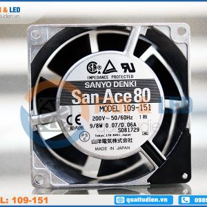 Quạt AC SANYO DENKI 109-151, 200vac, 80x80x38mm