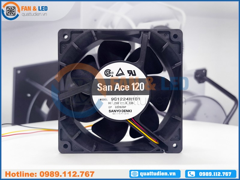 Quạt SANYO DENKI 9G1224H101, 24VDC, 120x120x38mm