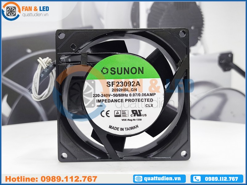 Quạt SUNON SF23092A 2092HBL.GN, 220/240VAC, 92x92x25mm