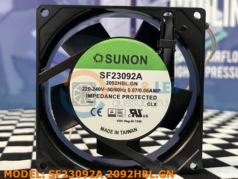Quạt SUNON SF23092A 2092HBL.GN, 220/240VAC, 92x92x25mm