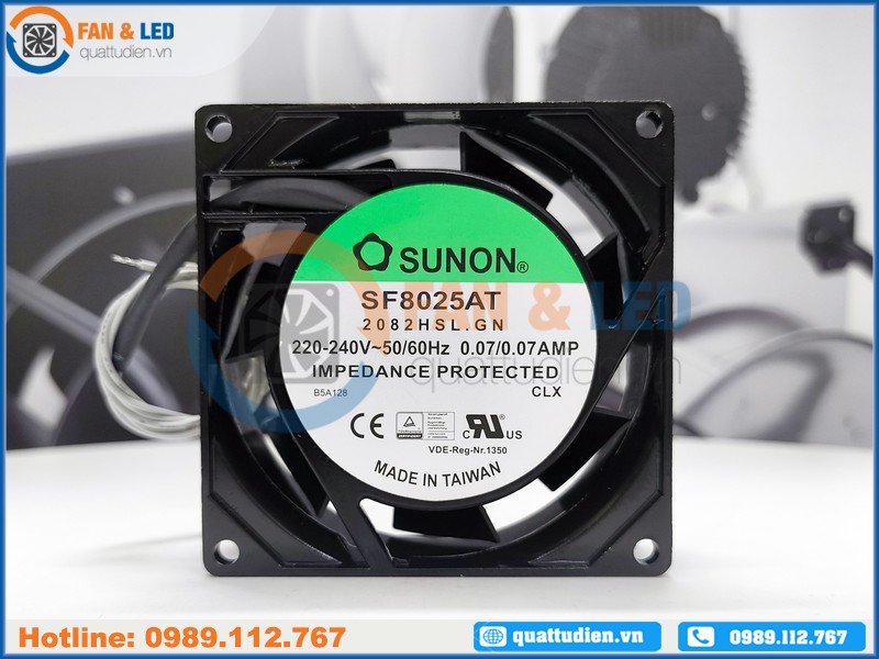 Quạt SUNON SF8025AT 2082HSL.GN, 220/240VAC, 80x80x25mm