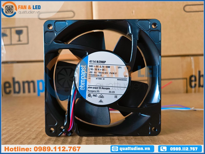 Quạt EBMPAPST 4114N/2H6P, 24VDC, 120x120x38mm