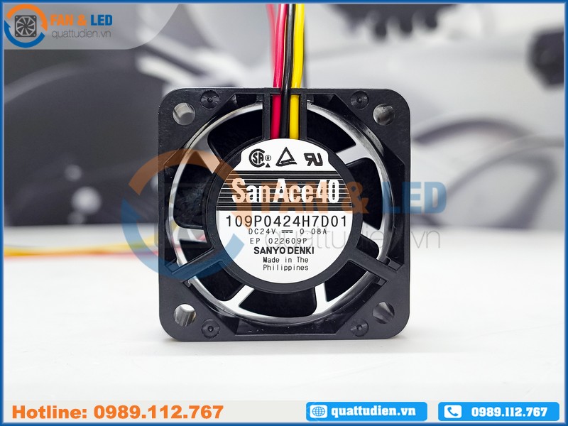 Quạt SANYO DENKI 109P0424H7D01, 24VDC, 40x40x15mm