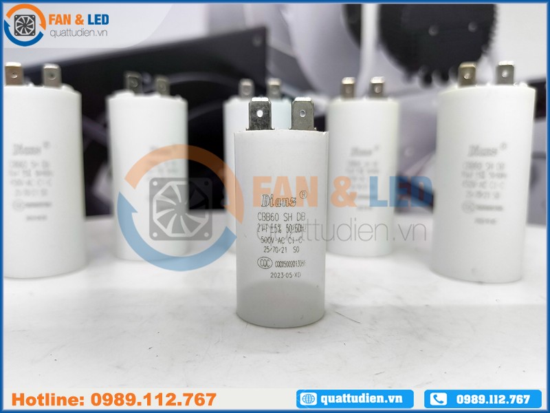 Tụ điện Dianz CBB60 2μF ±5%, 500VAC Giắc cắm