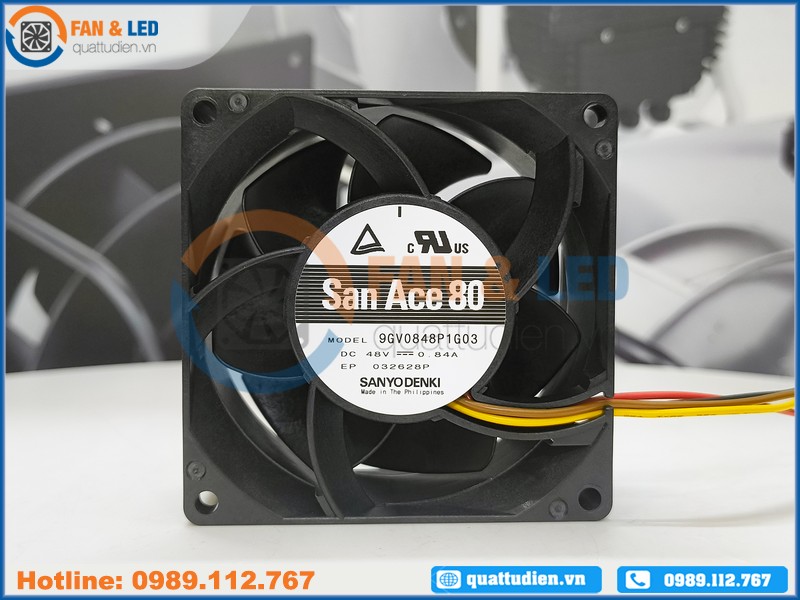 Quạt SANYO DENKI 9GV0848P1G03, 48VDC, 80x80x38mm