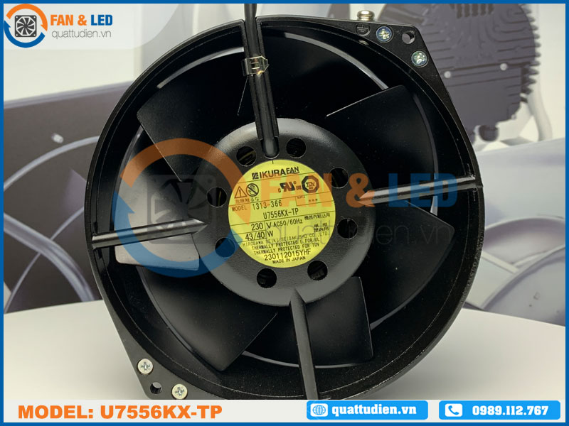 Quạt IKURA FAN U7556KX-TP, 230VAC, 172x150x55mm