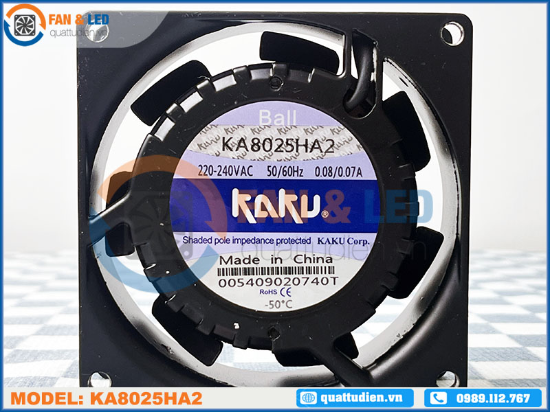 Quạt KAKU KA8025HA2, 220~240VAC, 80x80x25mm
