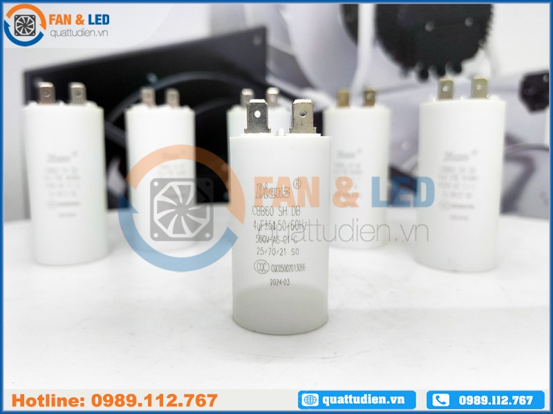 Tụ điện Dianz CBB60 4uF ±5%, 450VAC Giắc cắm
