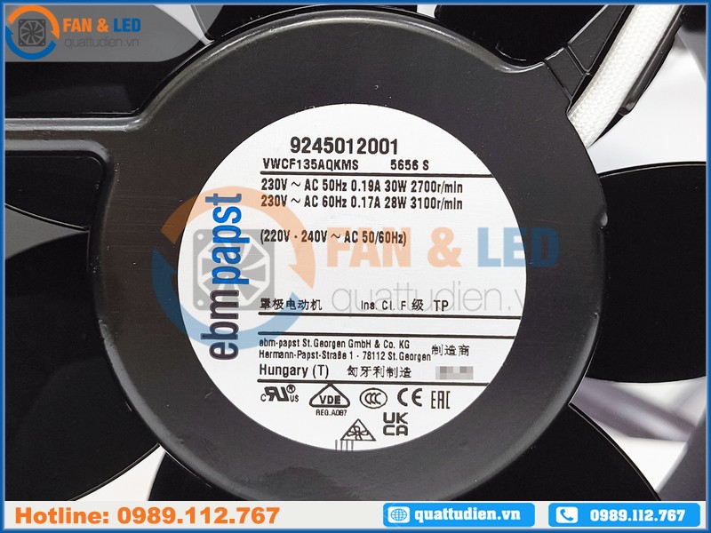 Quạt EBMPAPST 5656S, 230VAC, 135x135x38mm
