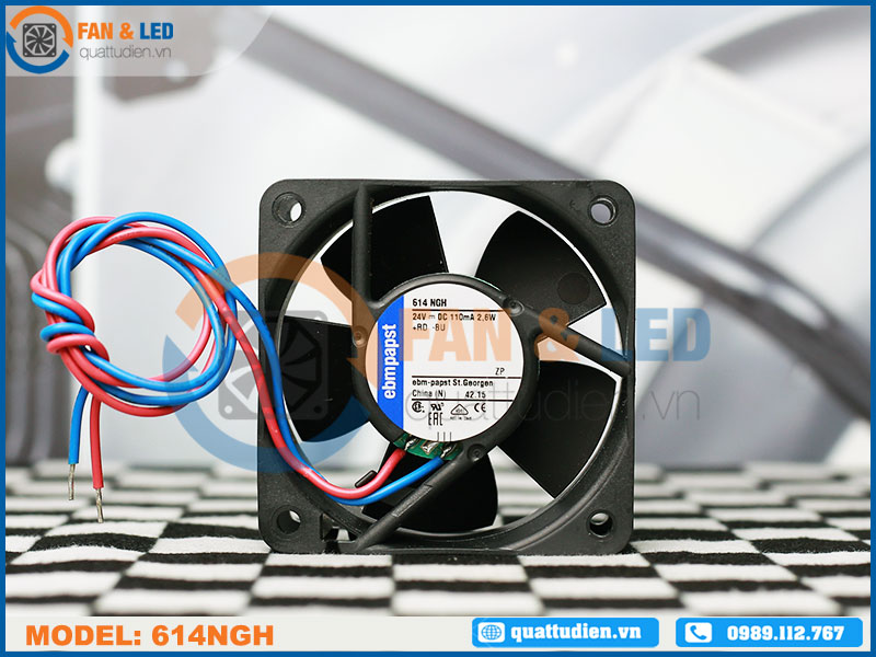 Quạt EBMPAPST 614 NGH, 24VDC, 60x60x25mm