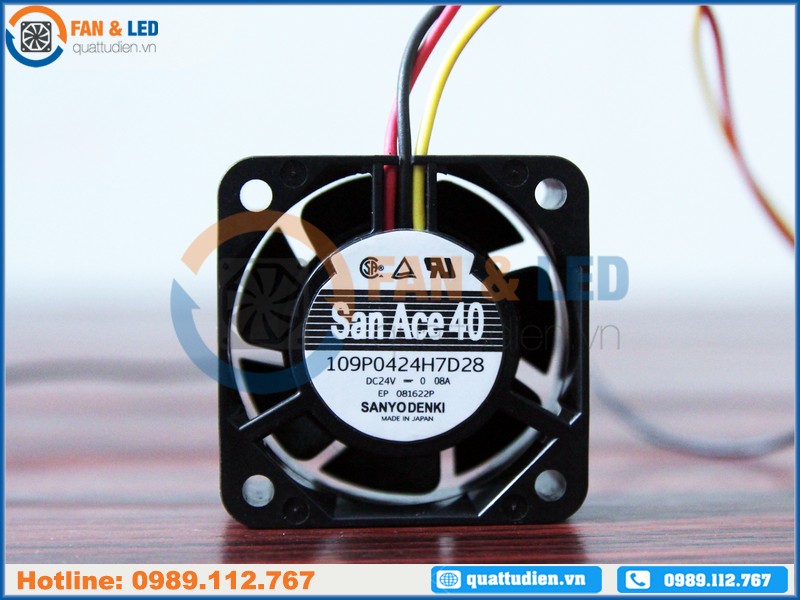 Quạt SANYO DENKI 109P0424H7D28, 24VDC, 40x40x15mm