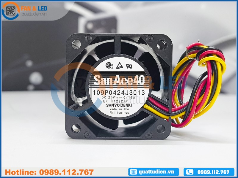 Quạt SANYO DENKI 109P0424J3013, 24VDC, 40x40x28mm