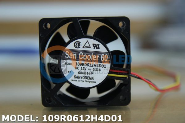 Quạt SANYO DENKI 109R0612H4D01, 12VDC, 60x60x25mm