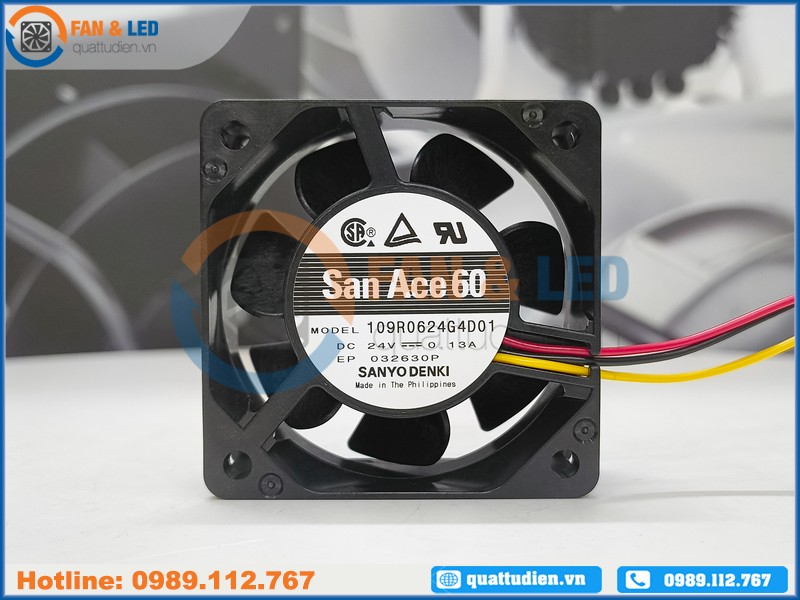 Quạt SANYO DENKI 109R0624G4D01, 24VDC, 60x60x25mm