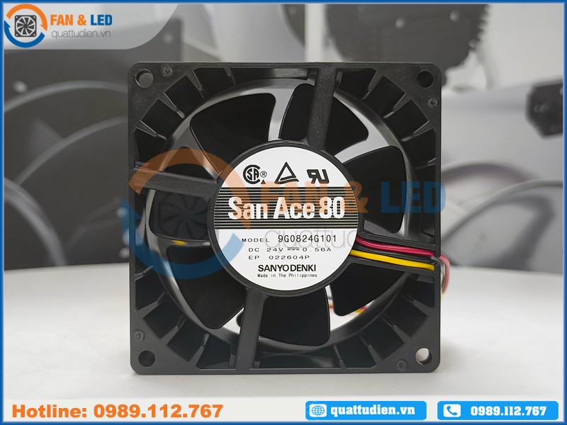 Quạt SANYO DENKI 9G0824G101, 24VDC, 80x80x38mm