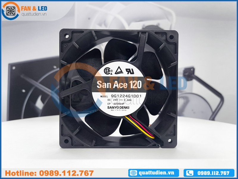 Quạt SANYO DENKI 9G1224G1D01, 24VDC, 120x120x38mm