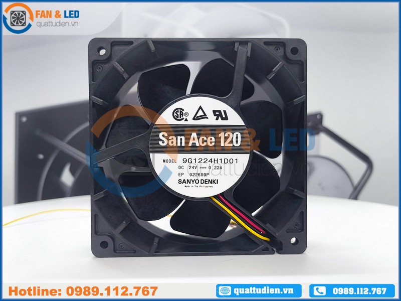 Quạt SANYO DENKI 9G1224H1D01, 24VDC, 120x120x38mm