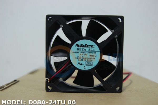 Quạt NIDEC D08A-24TU 06, 24VDC, 80x80x25mm