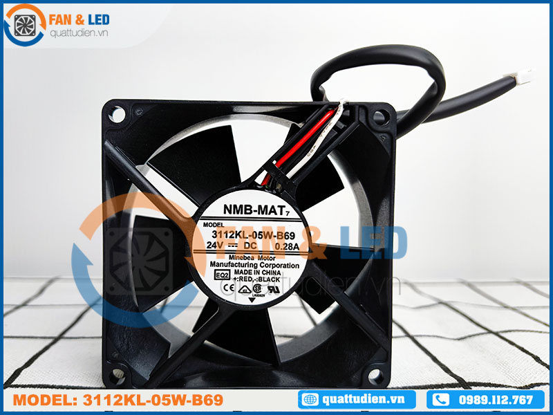 Quạt hút NMB 3112KL-05W-B69, 24VDC, 80x80x32mm