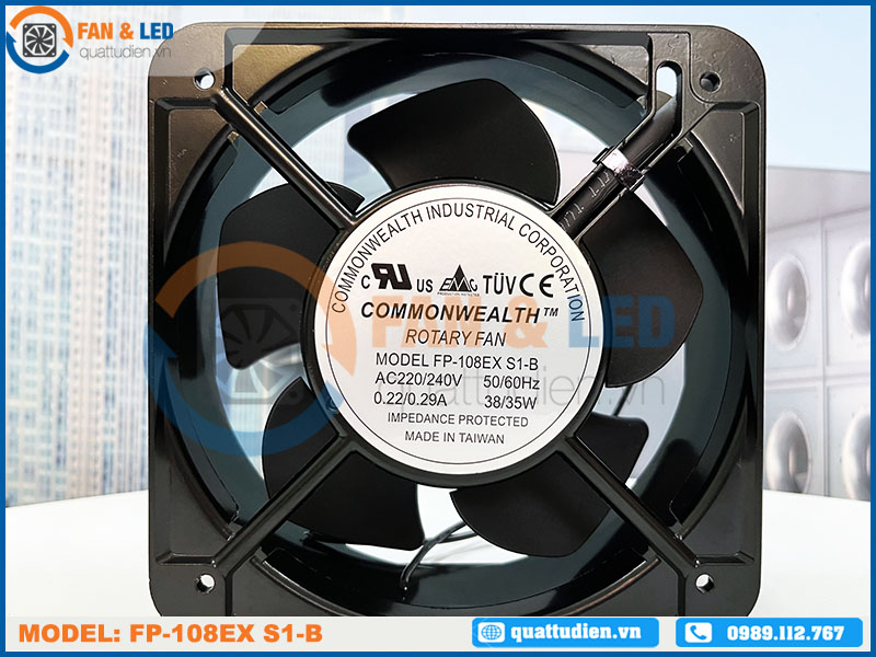 Quạt hút COMMONWEALTH FP-108EX-S1-B, 220V, 150x150x50mm