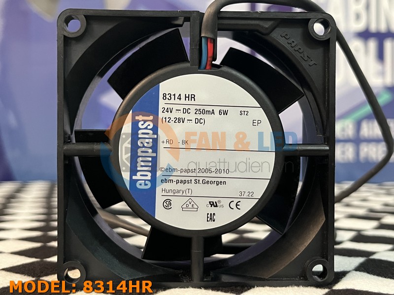 Quạt EBMPAPST 8314HR, 24VDC, 80x80x32mm
