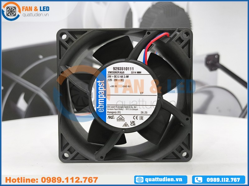 Quạt EBMPAPST 3314NHH, 24VDC, 92x92x32mm