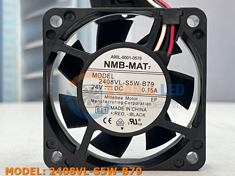 Quạt NMB 2408VL-S5W-B79(A90L-0001-0576), 24VDC, 60x60x20mm