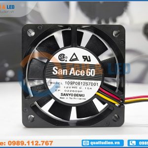 Quạt biến tần SANYO DENKI 109P0612S7D01, 12VDC, 60x60x15mm