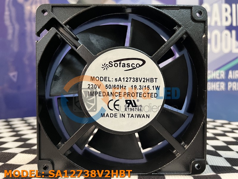 Quạt tủ điện SOFASCO SA12738V2HBT, 230VAC, 127X127X38MM