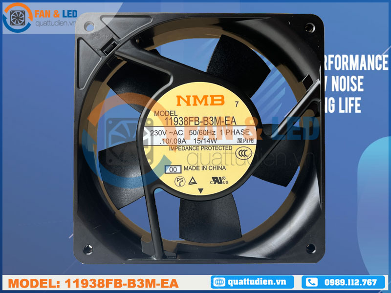 Quạt NMB 11938FB-B3M-EA, 230VAC, 120x120x38mm