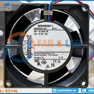 Quạt EBMPAPST 8314L, 24VDC, 80x80x32mm