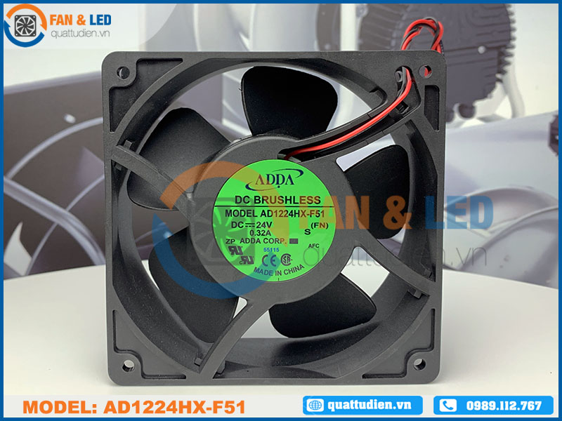 Quạt ADDA AD1224HX-F51, 24VDC, 120x120x38mm