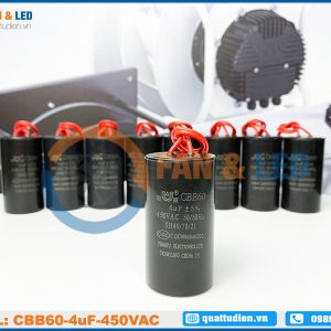 Tụ điện CBB60 4uF, 450VAC Dây cắm