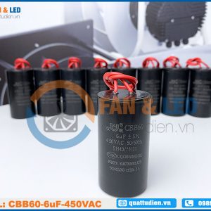 Tụ điện CBB60 6uF, 450VAC Dây cắm