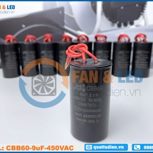 Tụ điện CBB60 9uF, 450VAC Dây cắm