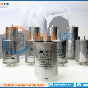 Tụ điện CBB65 40uF, 450VAC Giắc cắm có ốc bắt