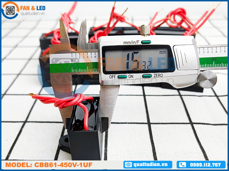 Tụ điện CBB61 1uF, 450VAC Dây cắm