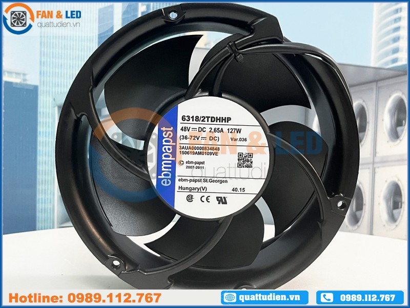 Quạt EBMPAPST 6318/2TDHHP, 48VDC, 172x51mm