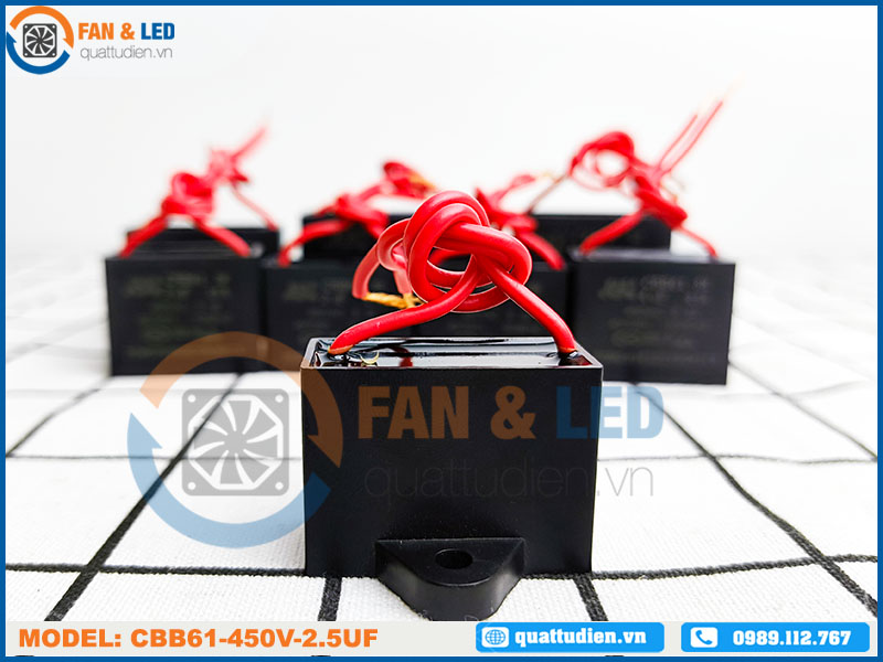 Tụ điện CBB61 2.5uF, 450VAC Dây cắm