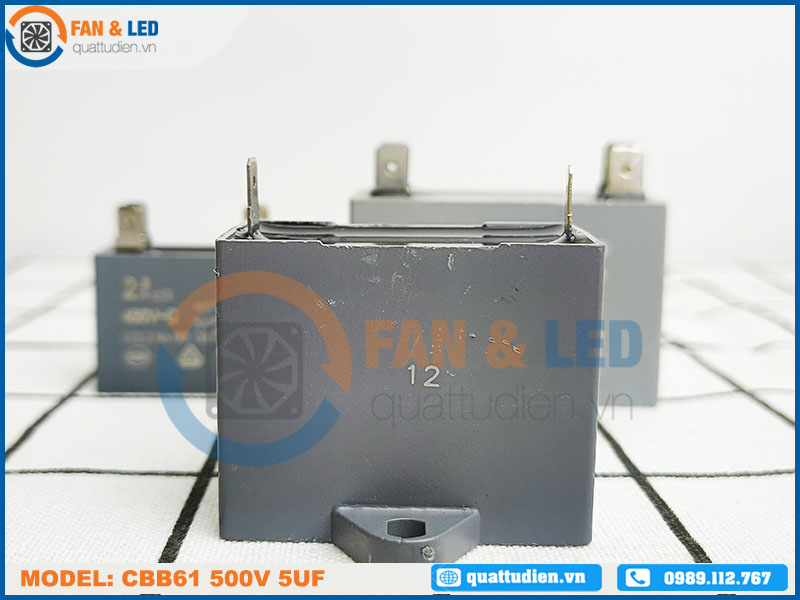 Tụ điện BM CBB61 5uF, 500VAC Giắc cắm