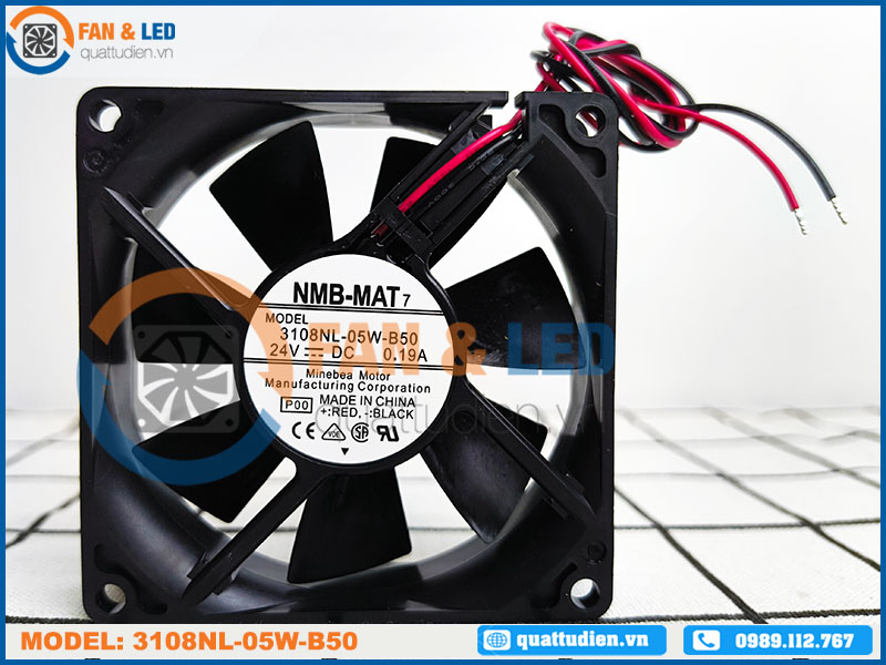 Quạt biến tần NMB 3108NL-05W-B50, 24VDC, 80x80x20mm