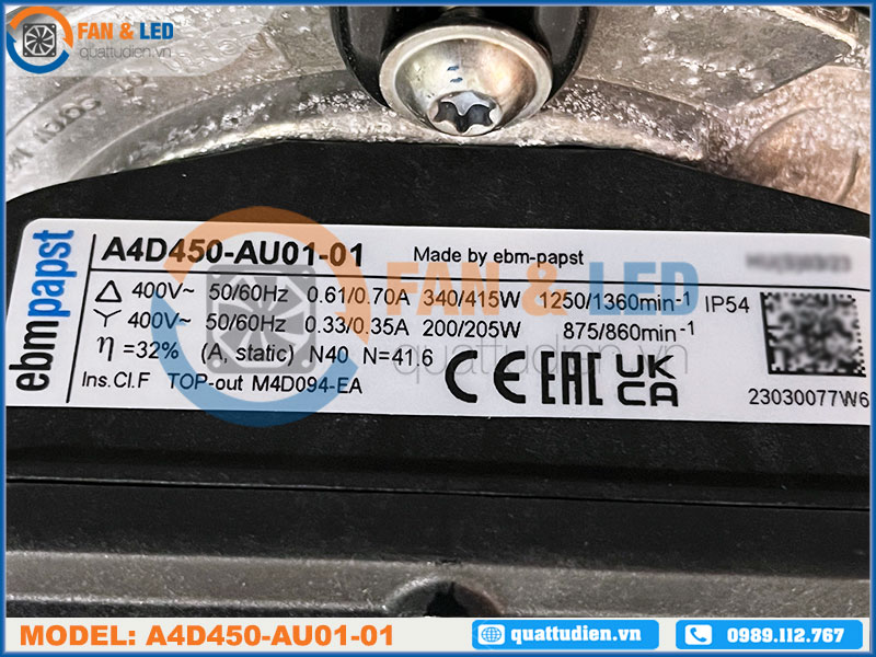 Quạt EBMPAPST A4D450-AU01-01, 400VAC, 450mm