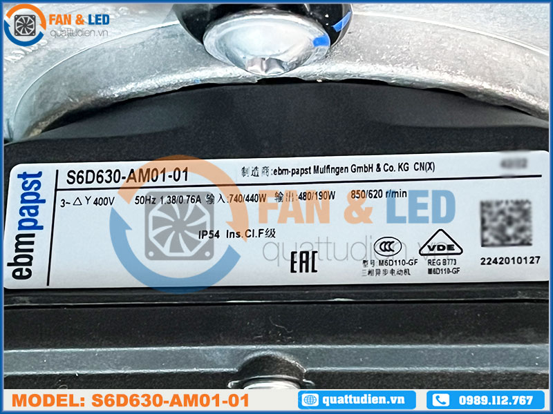 Quạt EBMPAPST S6D630-AM01-01, 400VAC, 630mm