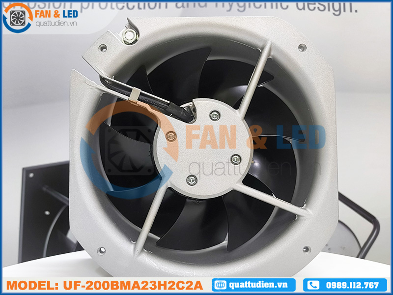 Quạt tủ điện FULLTECH UF-200BMA23H2C2A, 230VAC, 225x225x80mm