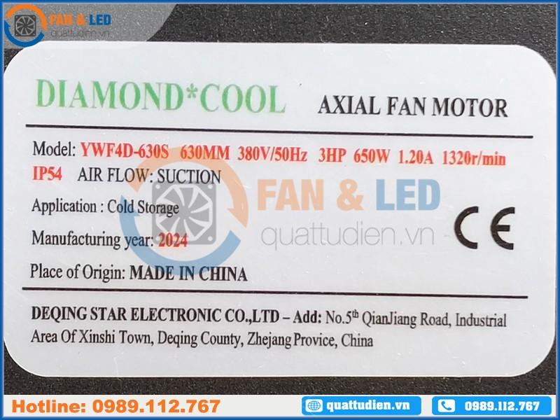 Quạt DIAMOND COOL YWF4D-630S, 380VAC, 630mm