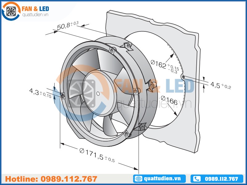 Quạt EBMPAPST 6212NM, 12VDC, 172x51mm
