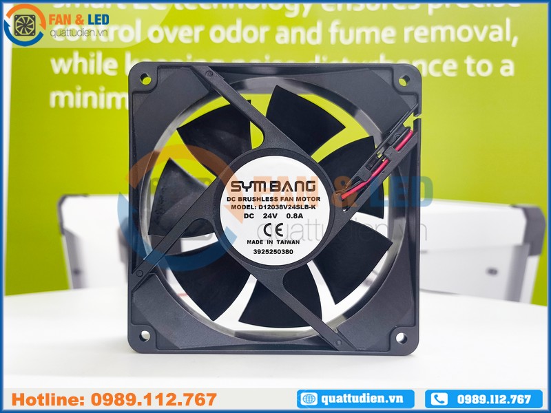 Quạt SYMBANG D12038V24SLB-K, 24VDC, 120x120x38mm