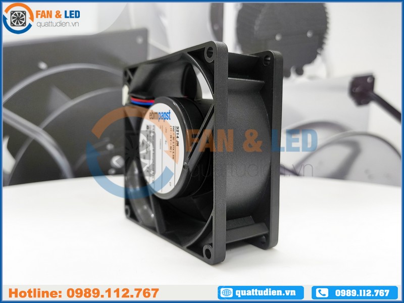 Ebmpapst 3214JN Axial Cooling Fan – 24VDC 0.27A 6.5W – 92x92x38mm 2-Wire 6000RPM 76.5CFM